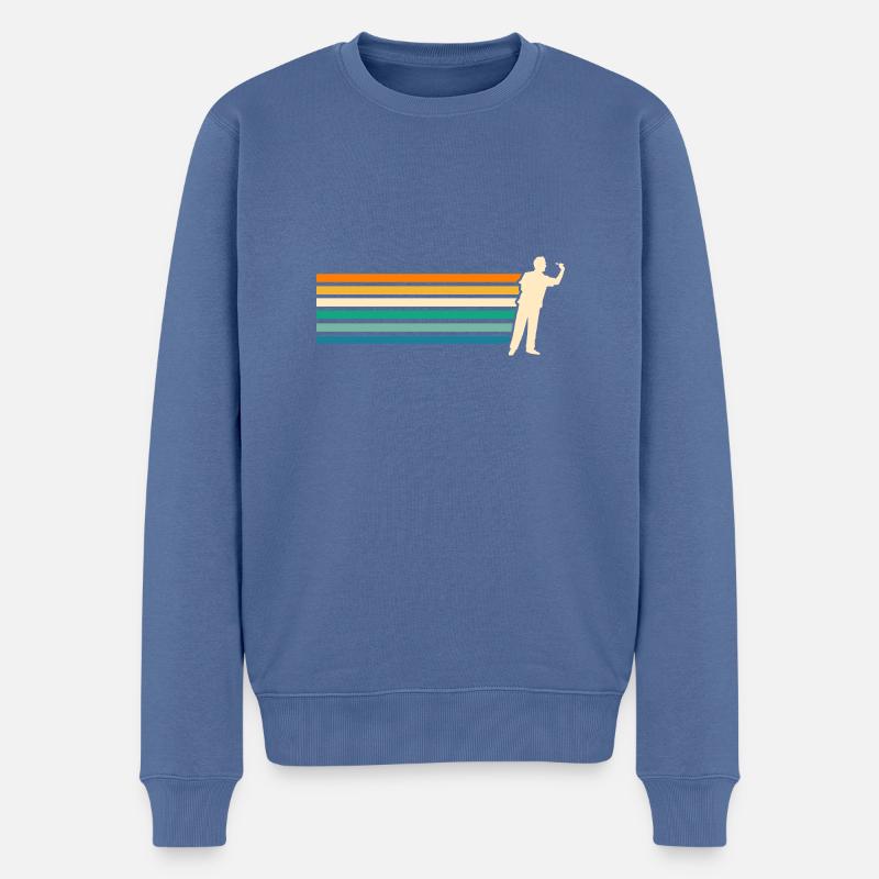 Joueur de fléchettes Fléchettes - Pull Premium bio Homme - bleu pigeon