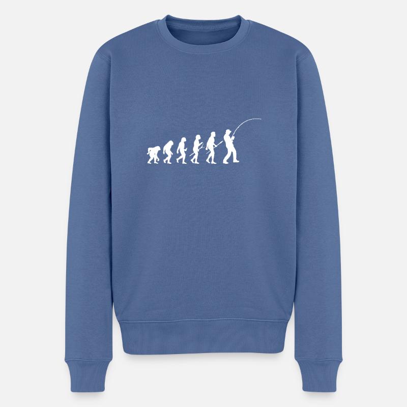 Angler Evolution Angeln - Männer Premium Bio Pullover - Taubenblau