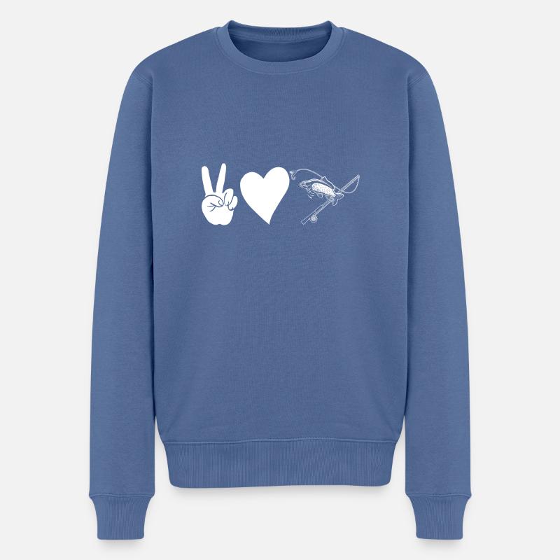 Angler Angeln - Männer Premium Bio Pullover - Taubenblau