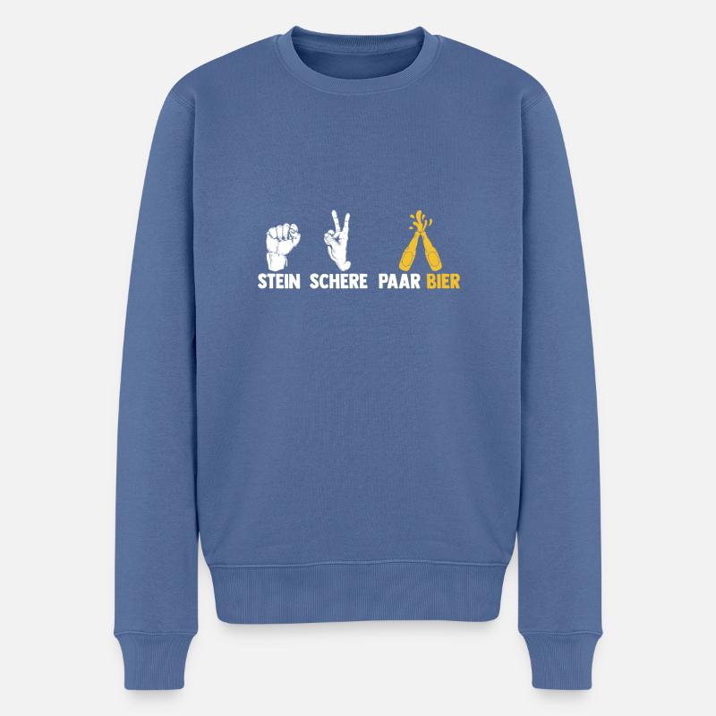 Pierre Ciseaux Couple Bière - Pull Premium bio Homme - bleu pigeon