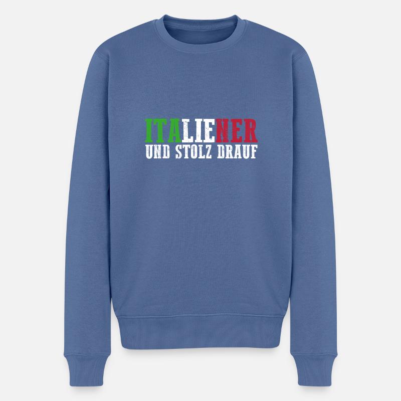 Italiener Italien - Männer Premium Bio Pullover - Taubenblau