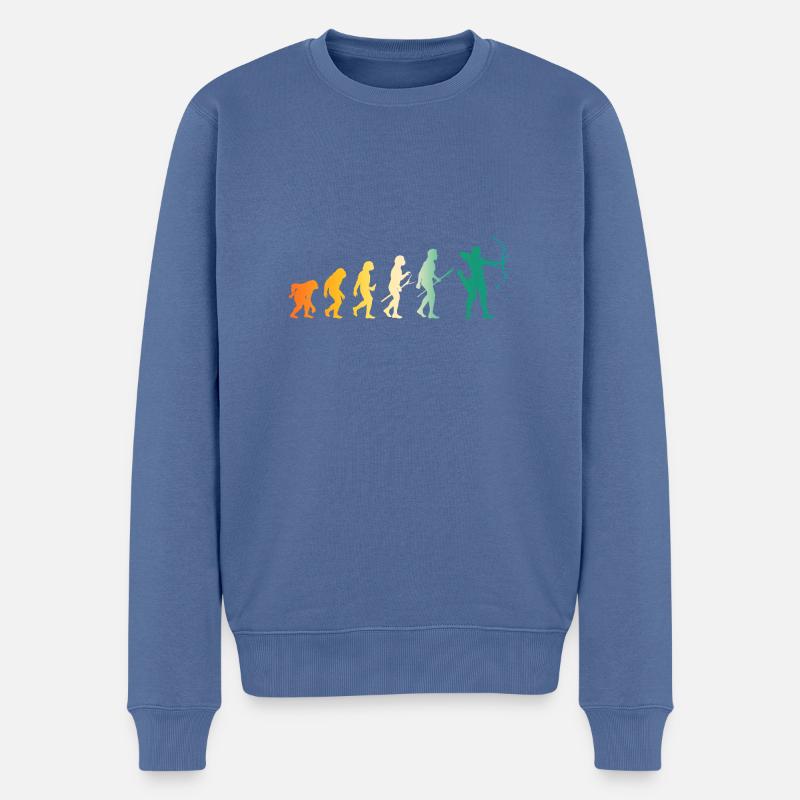 Archer Evolution Tir à l’arc - Pull Premium bio Homme - bleu pigeon