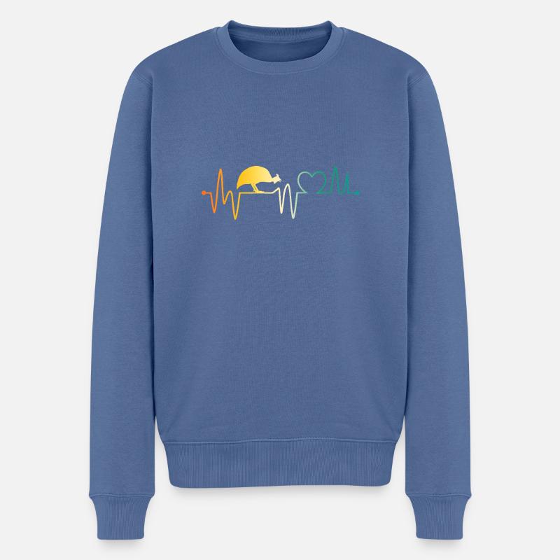 Battement de cœur des poulets - Pull Premium bio Homme - bleu pigeon