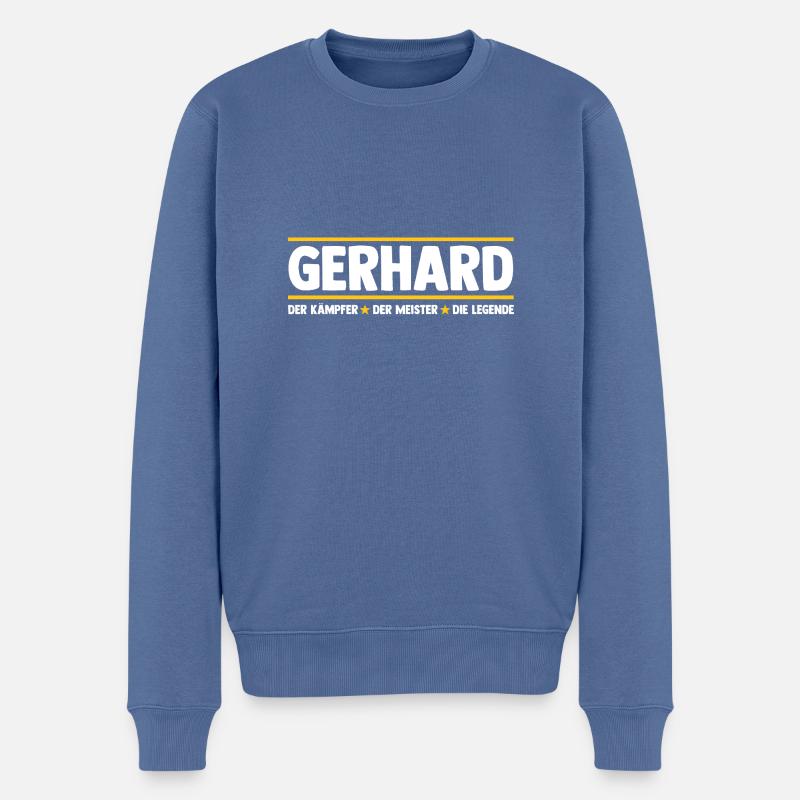 Gerhard - Pull Premium bio Homme - bleu pigeon