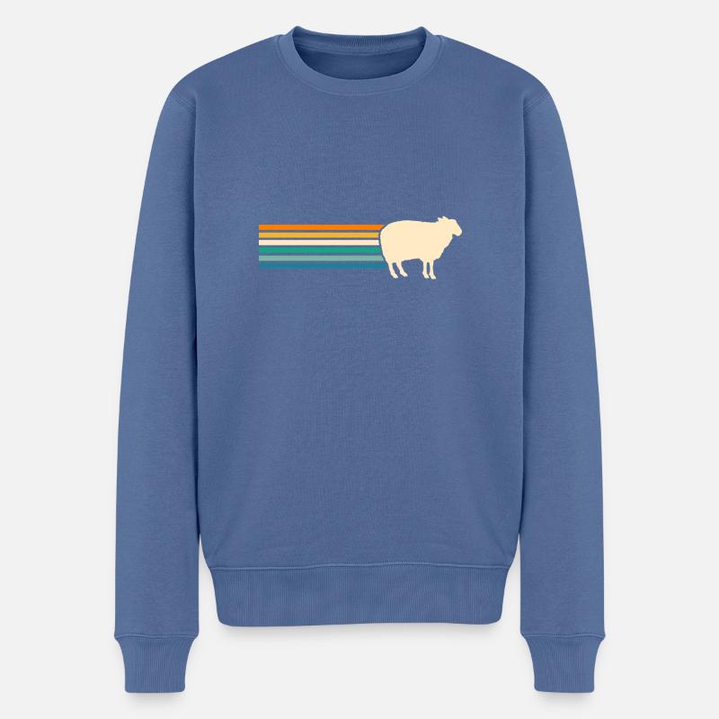 Schäfer Schaf - Männer Premium Bio Pullover - Taubenblau