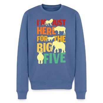 Just Here For The Big Five - Männer Premium Bio Pullover - Taubenblau - Vorne - Nico (187cm)