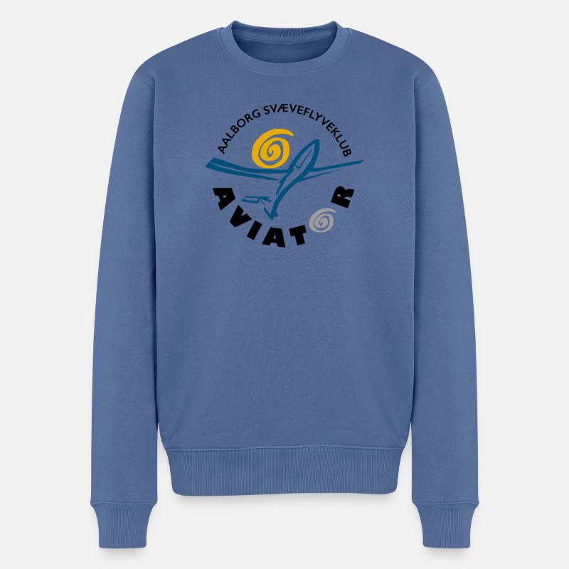 Flieger - Männer Premium Bio Pullover - Taubenblau