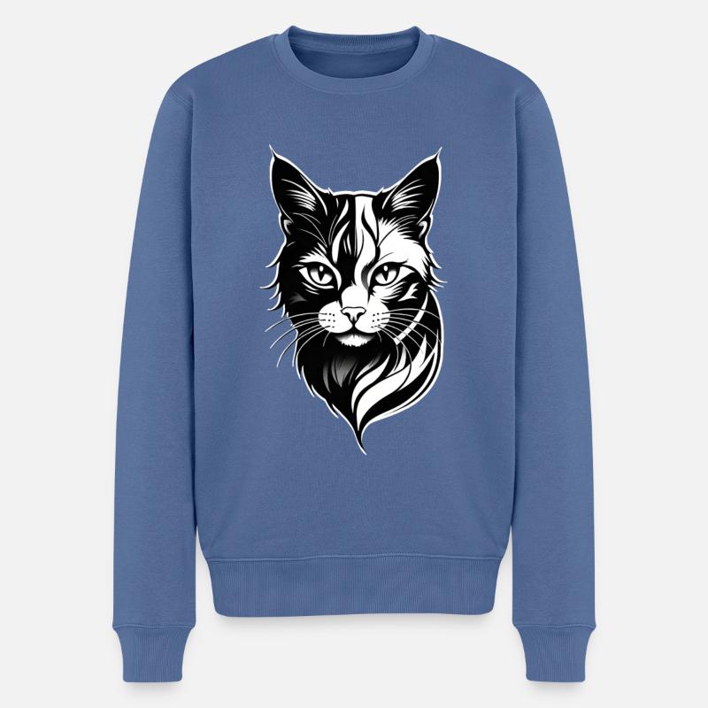 Kätzchen - Männer Premium Bio Pullover - Taubenblau