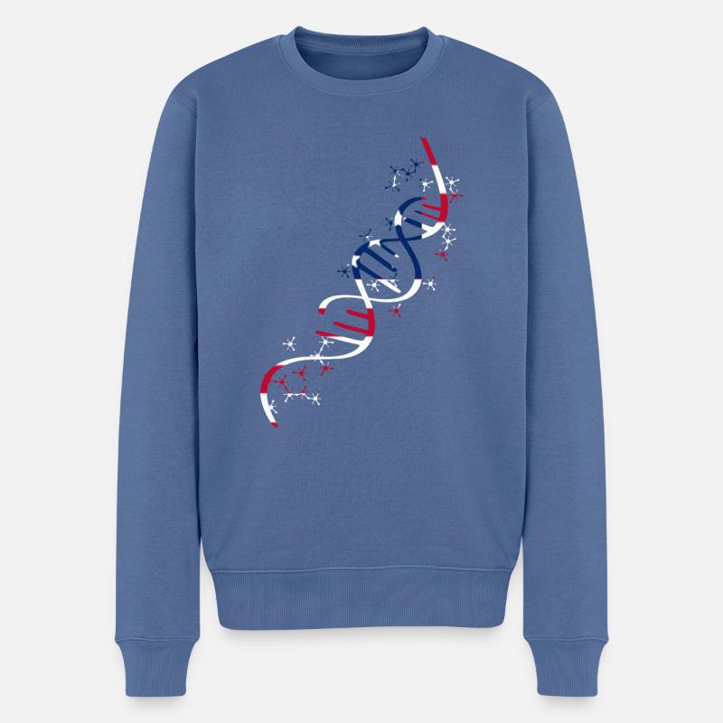 DNA USA - Männer Premium Bio Pullover - Taubenblau