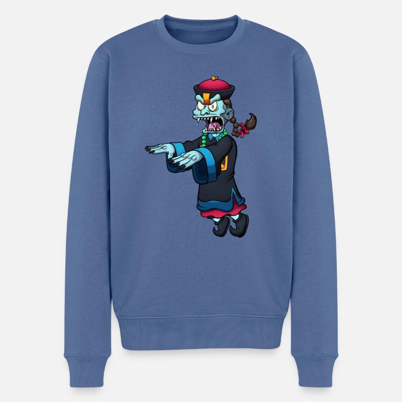 Jiangshi - Männer Premium Bio Pullover - Taubenblau