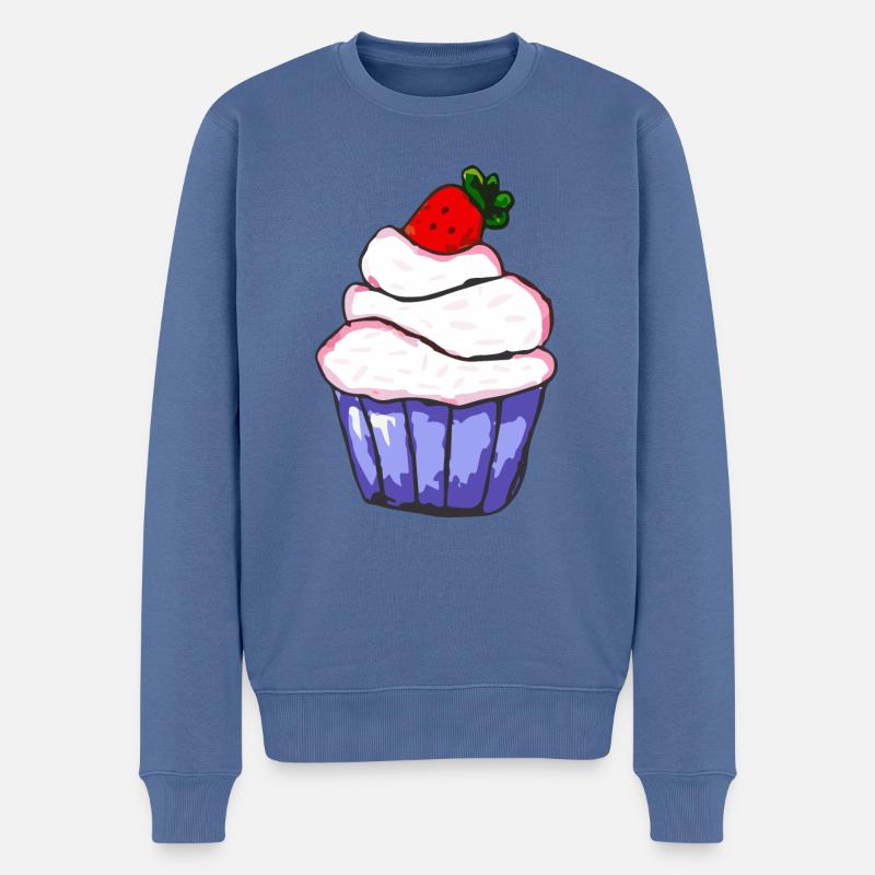 Cupcake - Petit Gâteau - Pull Premium bio Homme - bleu pigeon