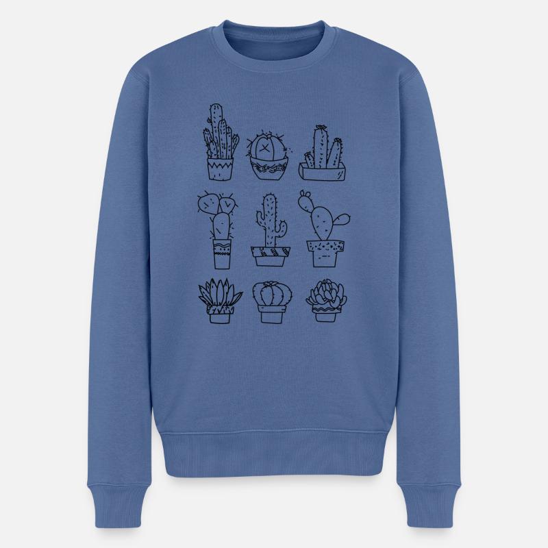 6 cactus différents - Pull Premium bio Homme - bleu pigeon