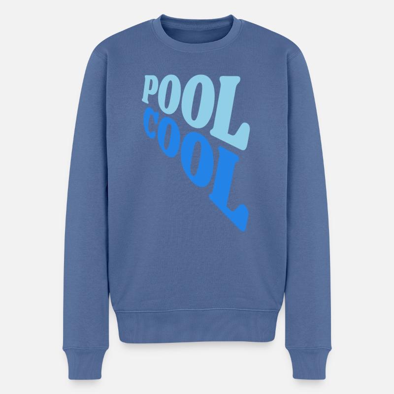 pool cool - Männer Premium Bio Pullover - Taubenblau