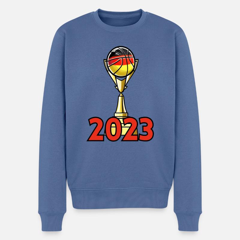 Basketball TShirt Weltmeister Geschenk 2023 Dunk - Männer Premium Bio Pullover - Taubenblau