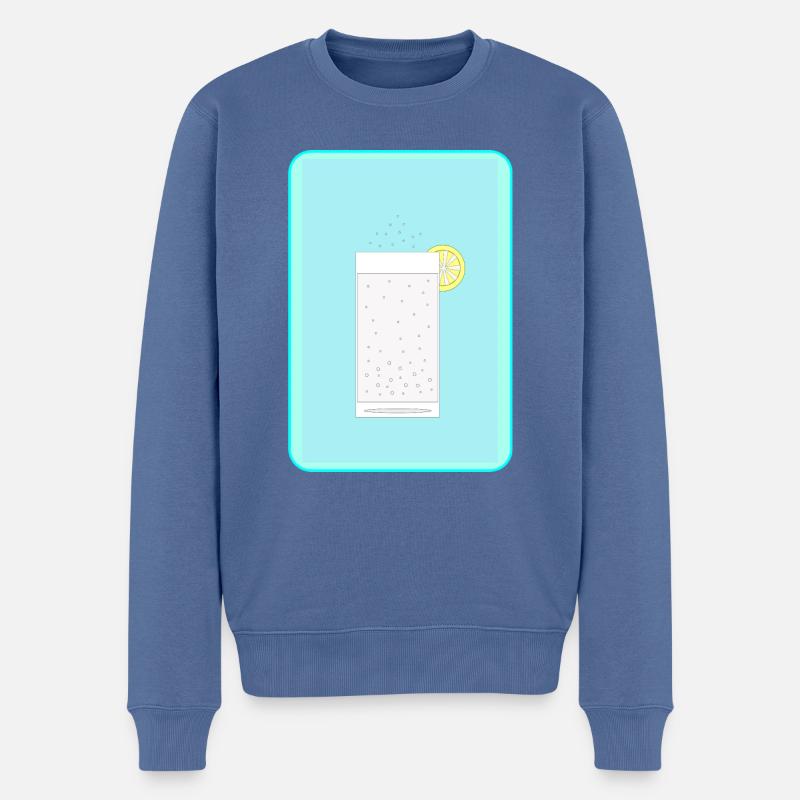 Eau minérale - Pull Premium bio Homme - bleu pigeon