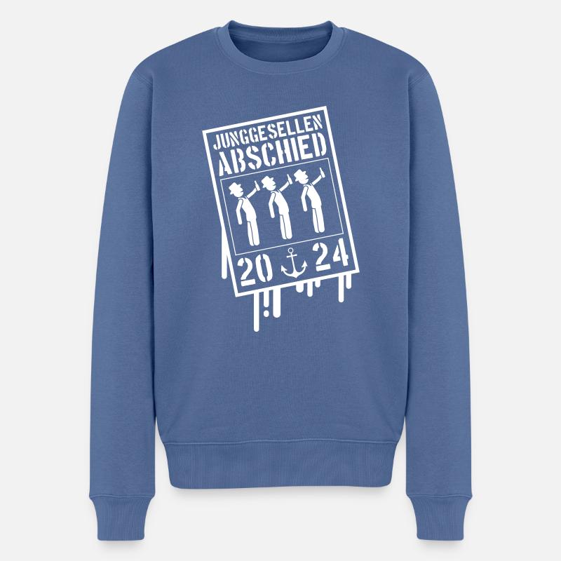 Junggesellenabschied 2024 - Männer Premium Bio Pullover - Taubenblau