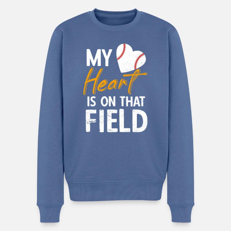 Baseball Baseballspieler Vintage Sprüche Baseballs - Männer Premium Bio Pullover - Taubenblau