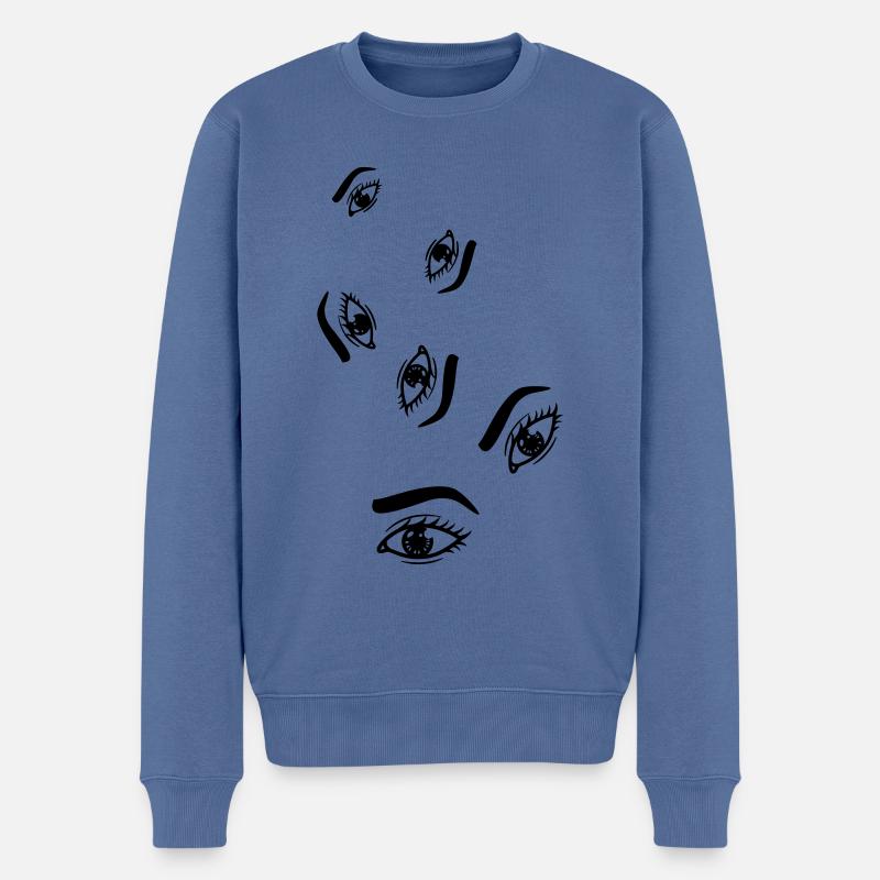 Augen symbol - Männer Premium Bio Pullover - Taubenblau