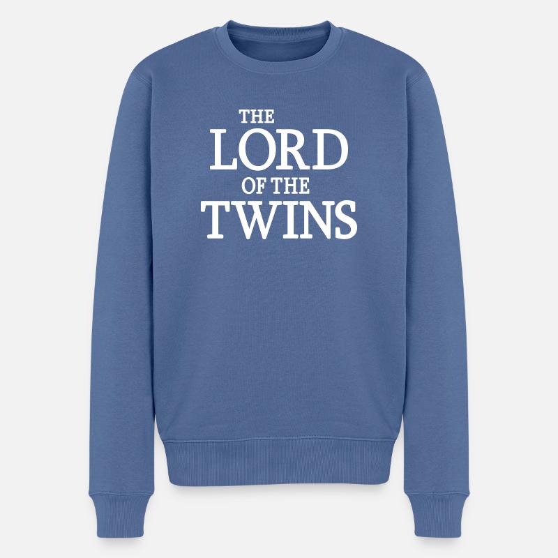 Zwillinge Vater Zwillingsvater Eltern Zwilling Fun - Männer Premium Bio Pullover - Taubenblau