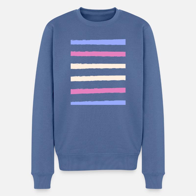 trans stripes - Pull Premium bio Homme - bleu pigeon