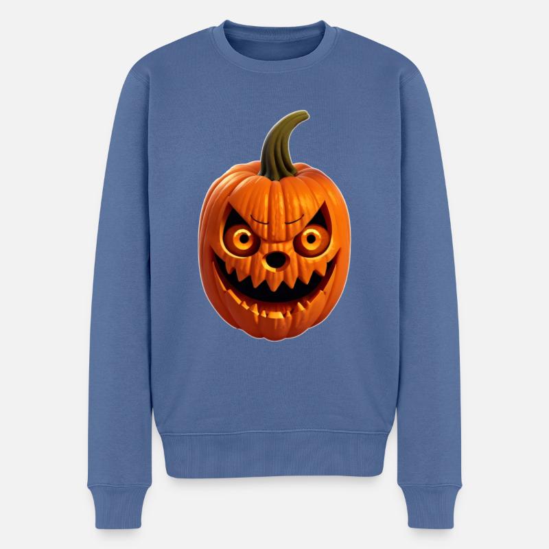 Citrouille d’Halloween - Pull Premium bio Homme - bleu pigeon