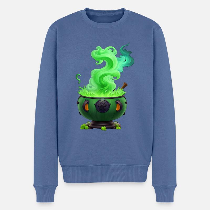 Hexenkessel - Männer Premium Bio Pullover - Taubenblau