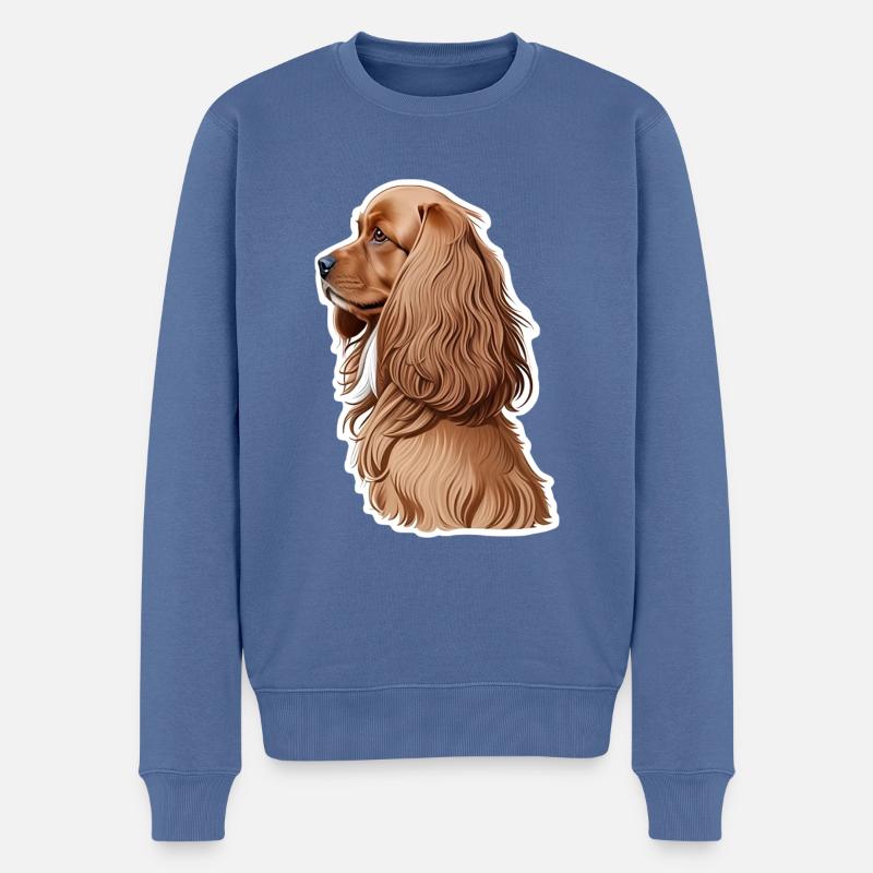 Cocker Spaniel - Männer Premium Bio Pullover - Taubenblau