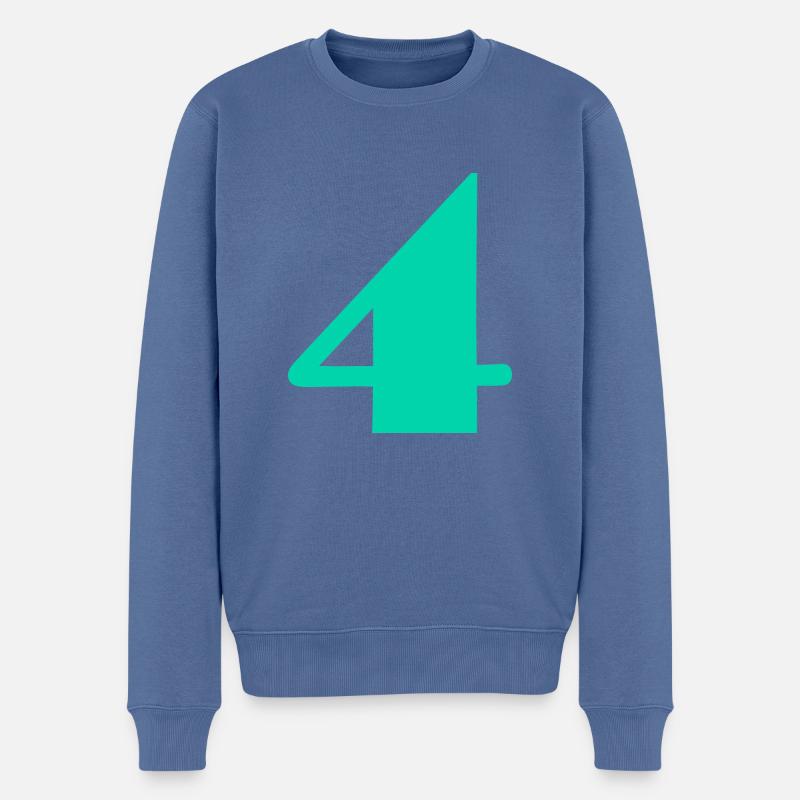 4 ANS,4e ANNIVERSAIRE,ANNIVERSAIRE 4 ANS,4 - Pull Premium bio Homme - bleu pigeon