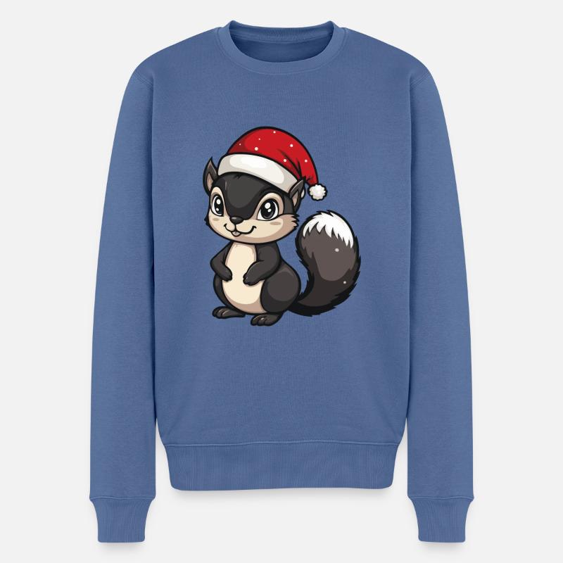 Écureuil Noël mignon - Pull Premium bio Homme - bleu pigeon