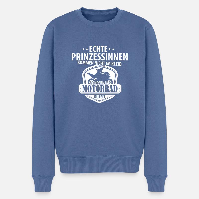 Prinzessin Motorrad - Männer Premium Bio Pullover - Taubenblau