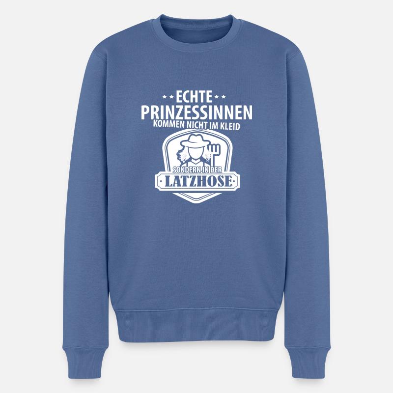 Prinzessin Latzhose - Männer Premium Bio Pullover - Taubenblau