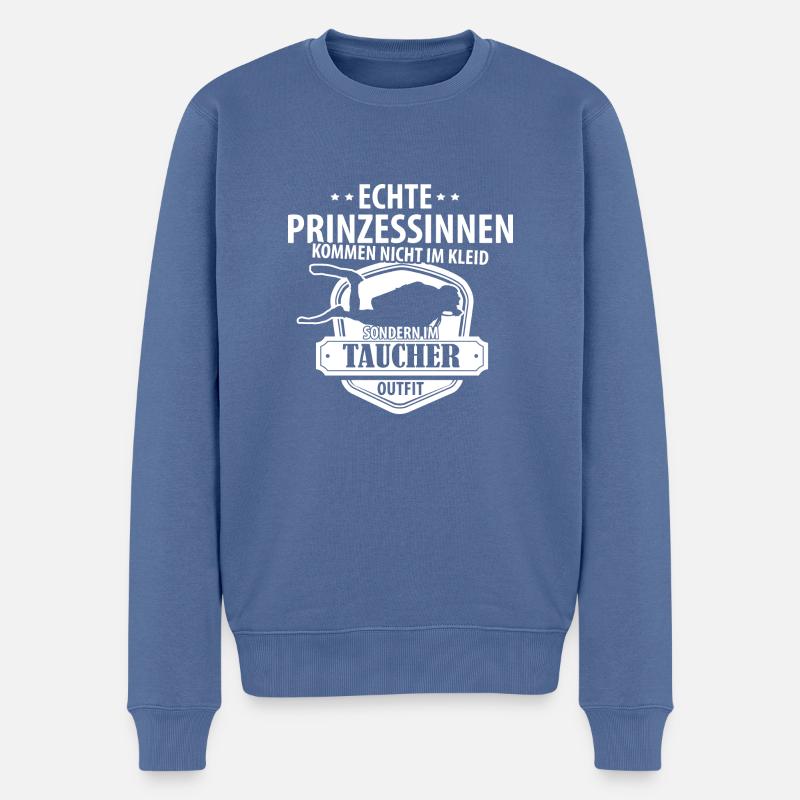 Prinzessin Taucher - Männer Premium Bio Pullover - Taubenblau
