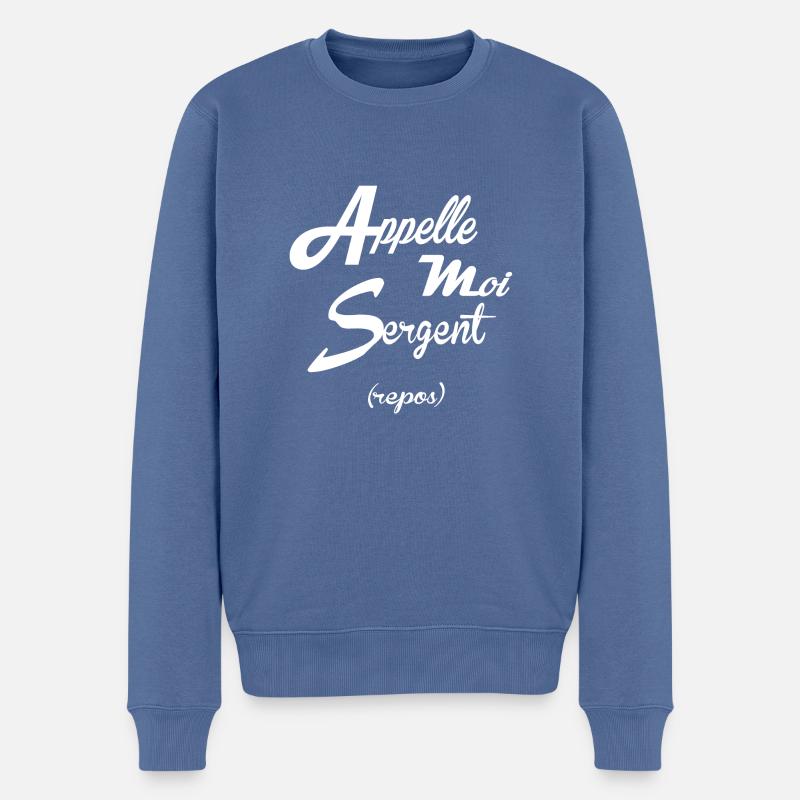 APPELLE MOI SERGENT REPOS - Pull Premium bio Homme - bleu pigeon