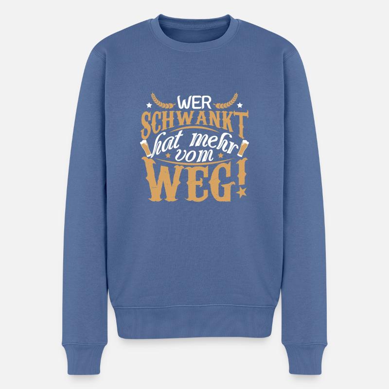 Wer Schwankt - Männer Premium Bio Pullover - Taubenblau