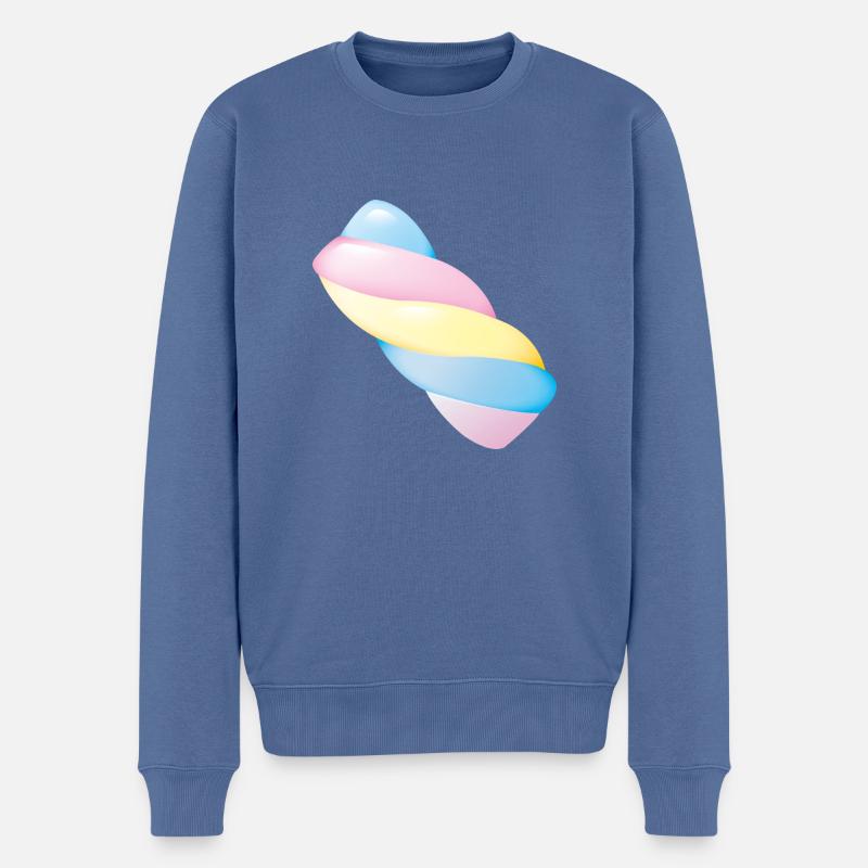 Smiley Marshmallow - Pull Premium bio Homme - bleu pigeon