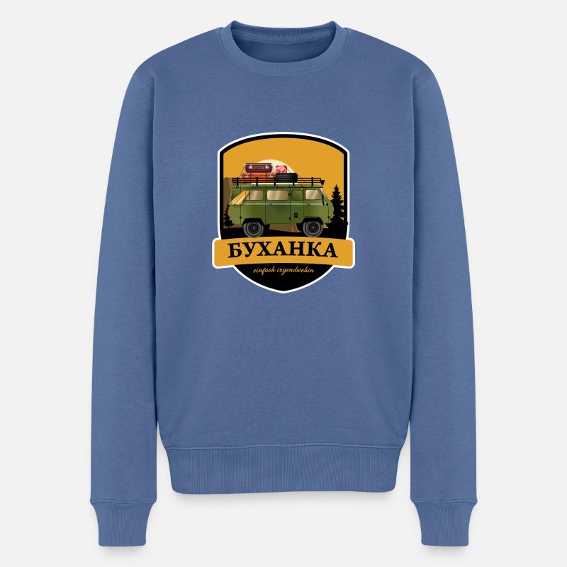 UAZ Buchanka - einfach irgendwohin - Männer Premium Bio Pullover - Taubenblau