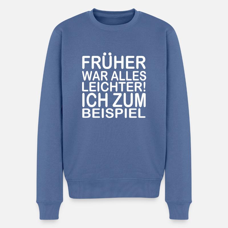 Fun Spaß Lustige - Männer Premium Bio Pullover - Taubenblau