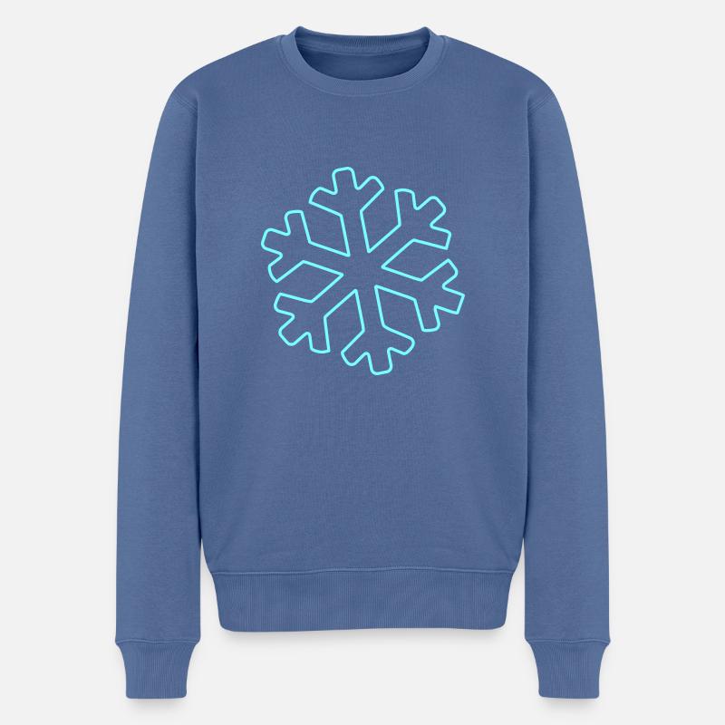 snowflake design 1 - Männer Premium Bio Pullover - Taubenblau