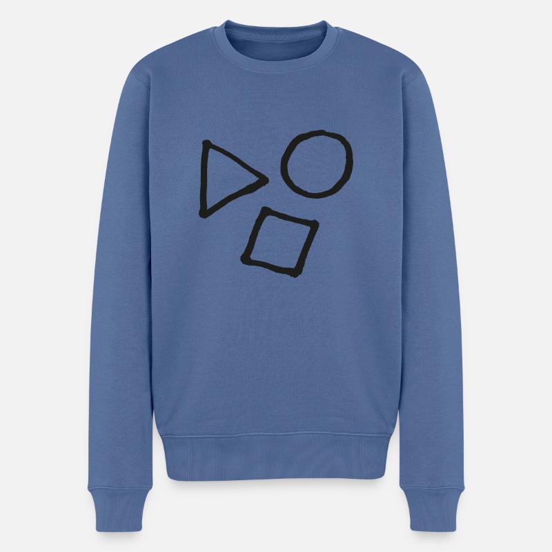 Geometrie - Männer Premium Bio Pullover - Taubenblau