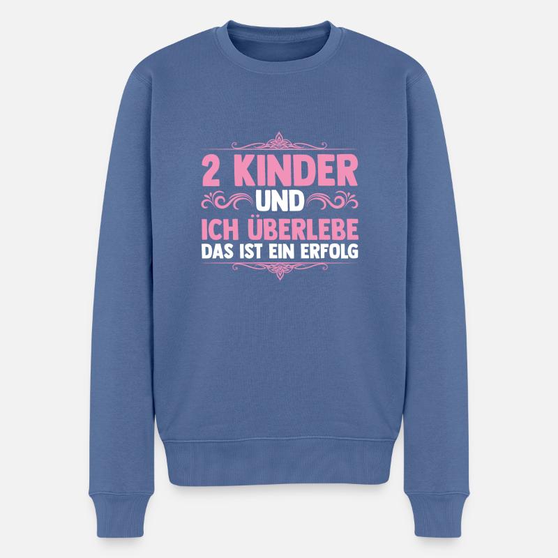 Maman de 2 enfants - Pull Premium bio Homme - bleu pigeon