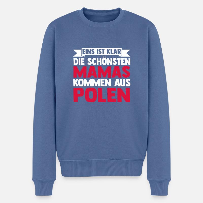 Pole maman maman Pologne - Pull Premium bio Homme - bleu pigeon