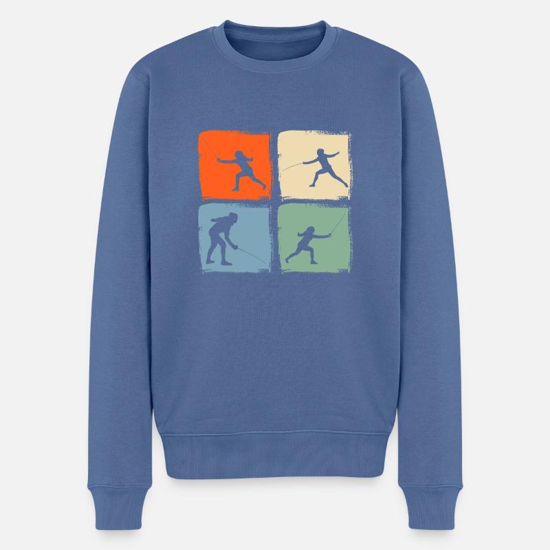 Clôture Clôture - Pull Premium bio Homme - bleu pigeon