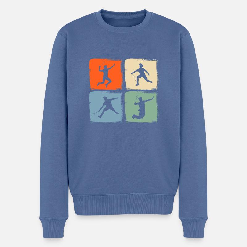 Federball Badminton - Männer Premium Bio Pullover - Taubenblau