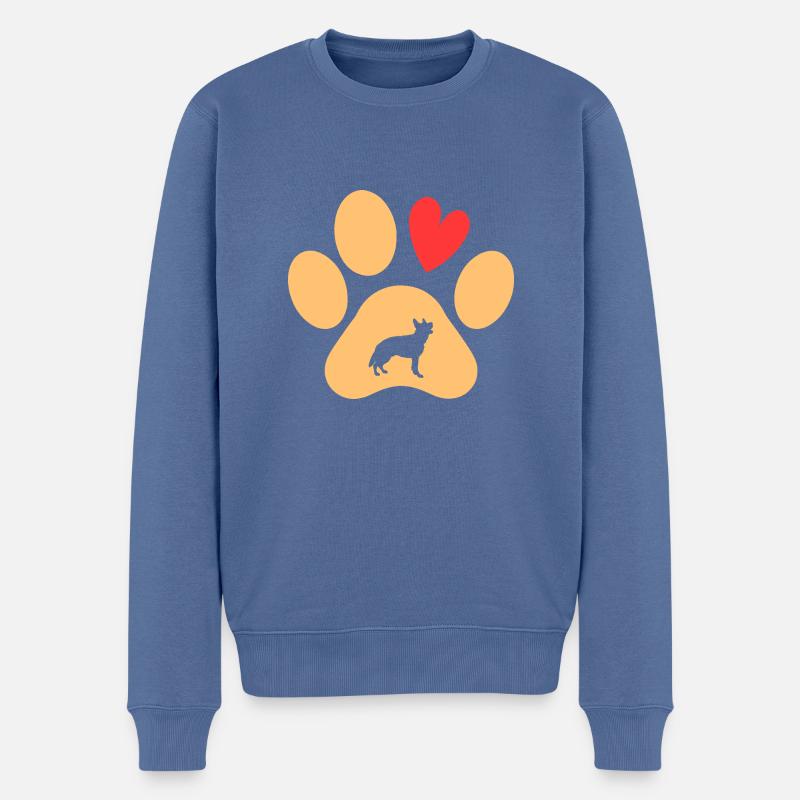 Hund Deutscher Schäferhund - Männer Premium Bio Pullover - Taubenblau