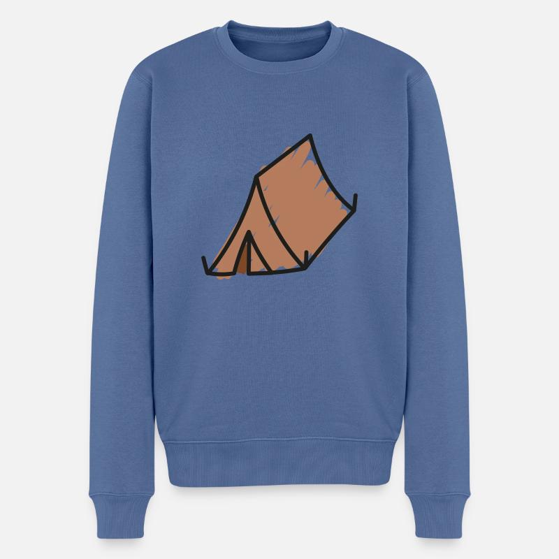 Zelt - Männer Premium Bio Pullover - Taubenblau