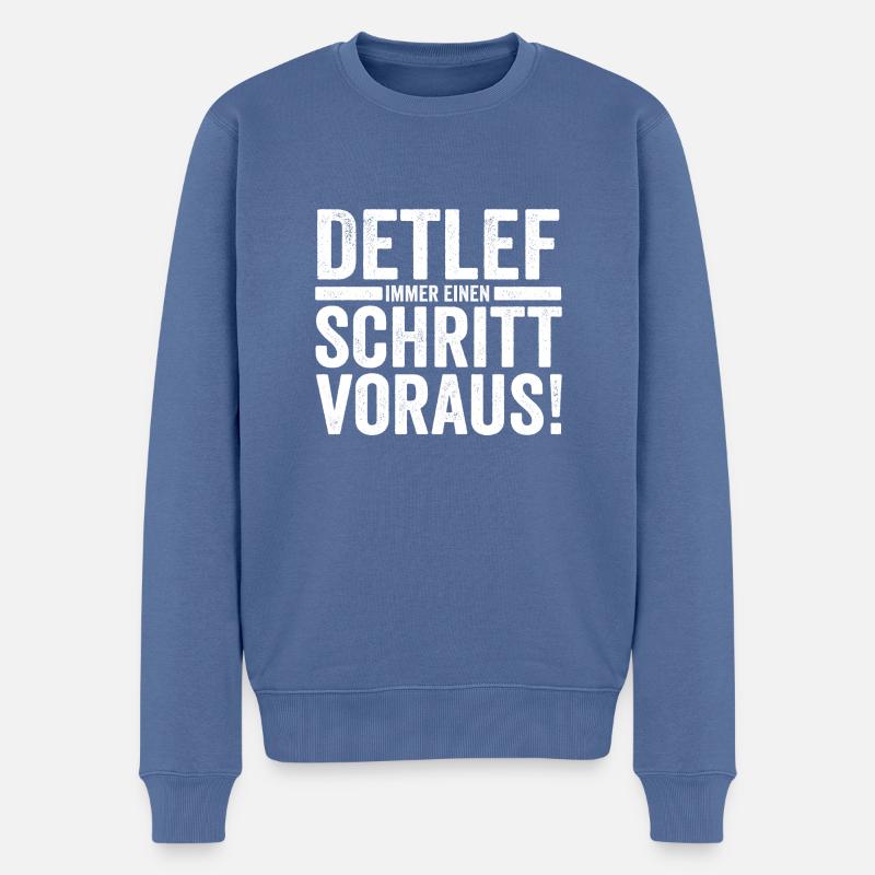Prénom Detlef - Pull Premium bio Homme - bleu pigeon