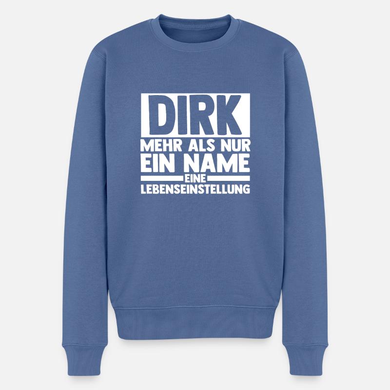 Prénom Dirk - Pull Premium bio Homme - bleu pigeon