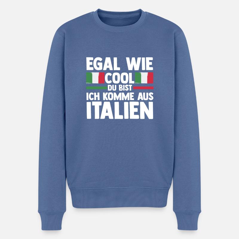 Italiener Italien - Männer Premium Bio Pullover - Taubenblau