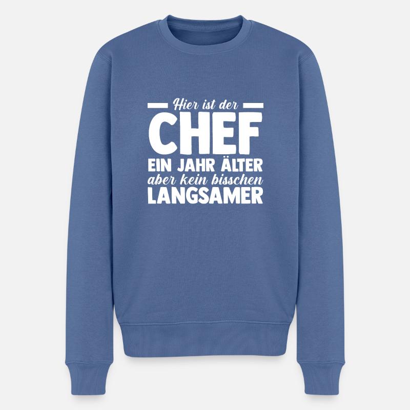 Chef Gruppenleiter Teamleiter Vorgesetzter - Männer Premium Bio Pullover - Taubenblau