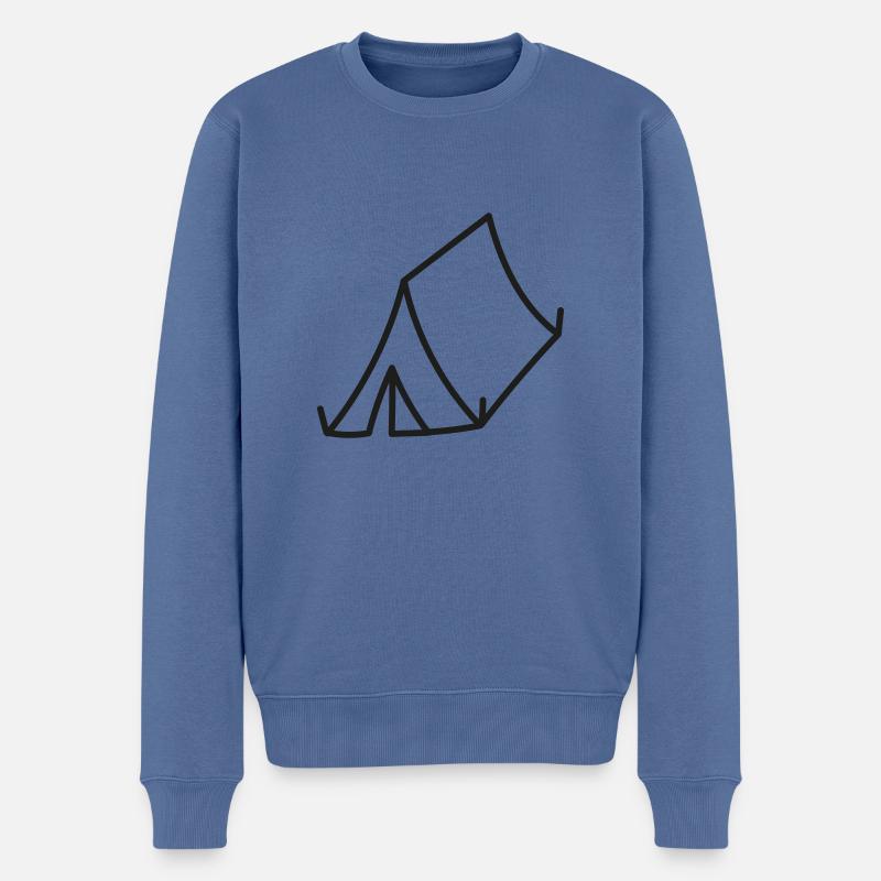 Zelt - Männer Premium Bio Pullover - Taubenblau